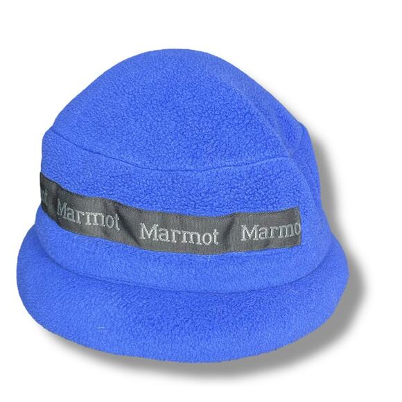 Vintage Marmot Townie Fleece Cap Hat Beanie Ear Flaps Style 1952 USA OS Blue - Picture 4 of 14